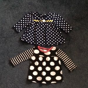 Two adorable tops for a baby girl